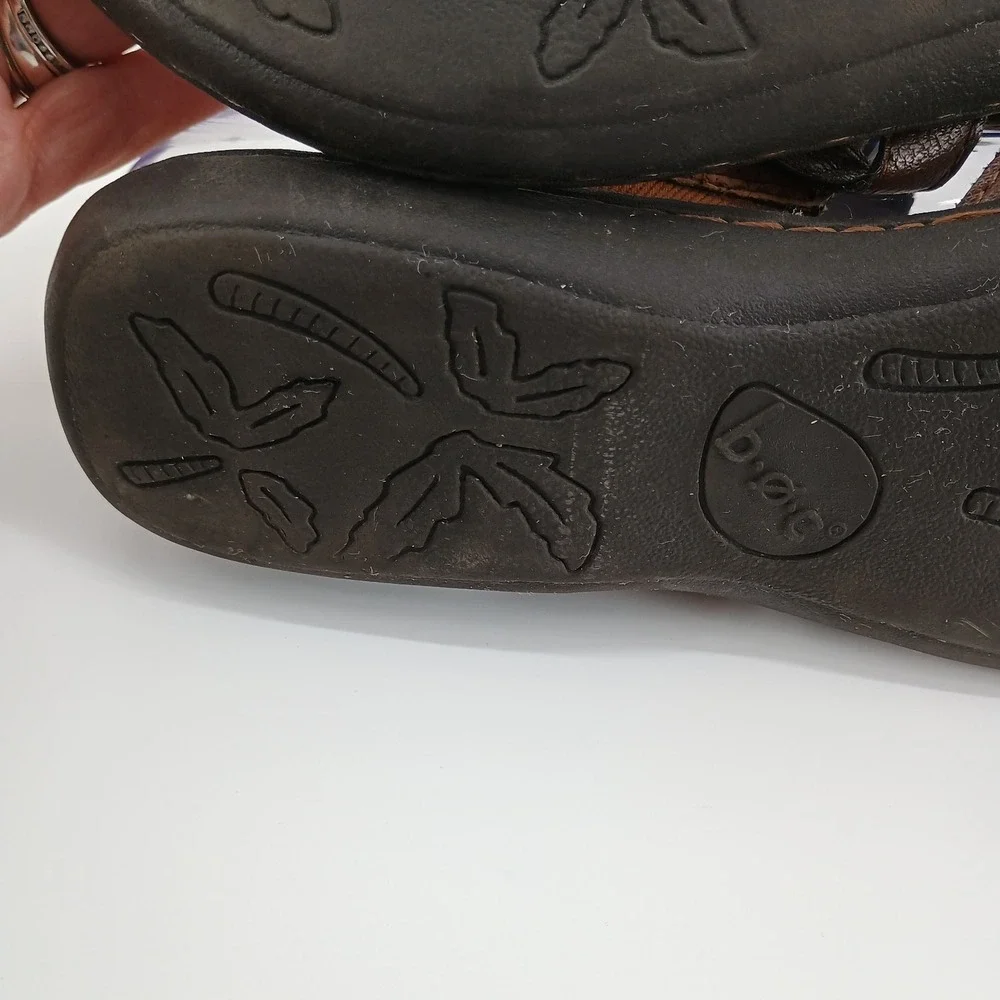 BOC  Thong Womens Brown Outdoor Beach Sandals Size 8 Cork Look Strap Slip On